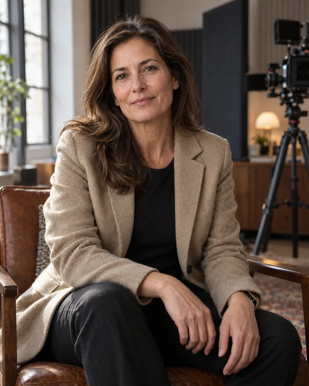 Une experte de l’équipe Fluxion Media, en studio